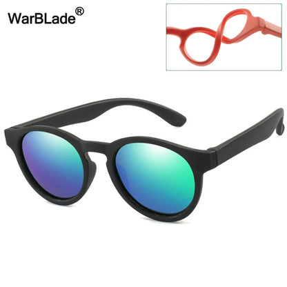 WarBlade Round Polarized Kids Sunglasses Silicone Flexible Safety Children Sun Glasses Fashion Boys Girls Shades Eyewear UV400