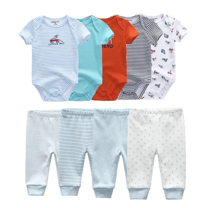 Solid Bodysuits+Pants Sets