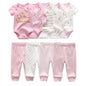 Solid Bodysuits+Pants Sets