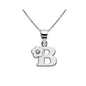 My Shape Initials Flower Letter Name Necklace for Girls Children's Alloy Crystal Flower A-Z Alphabet Pendant Chain Kids Jewelry