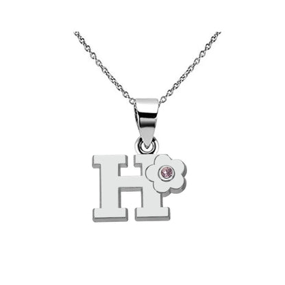 My Shape Initials Flower Letter Name Necklace for Girls Children's Alloy Crystal Flower A-Z Alphabet Pendant Chain Kids Jewelry