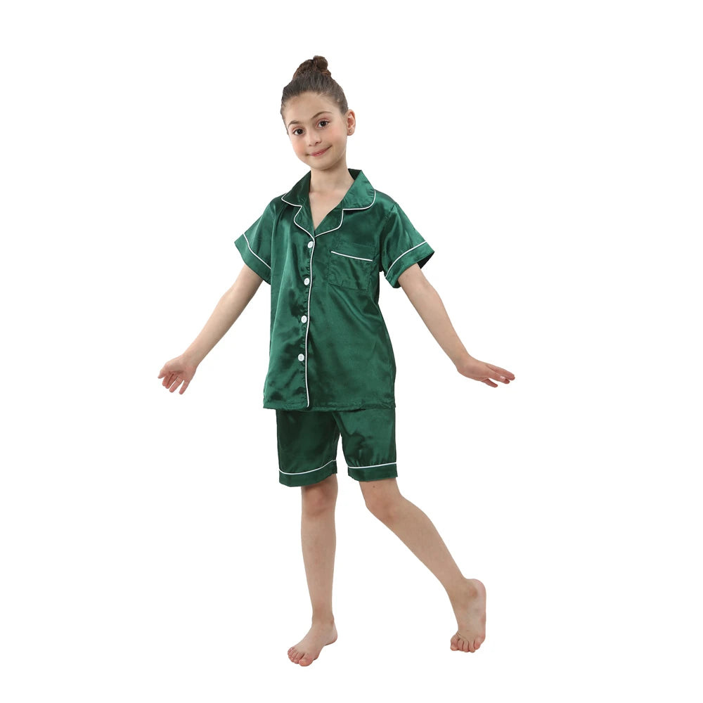 Kids Satin Silk Pajama Sets