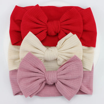 3Pcs/Lot Knit Baby Headband Bow Newborn Elastic Soft Nylon Headbands For Baby Girl Turban Infant Hair Accessories Kids Headwear