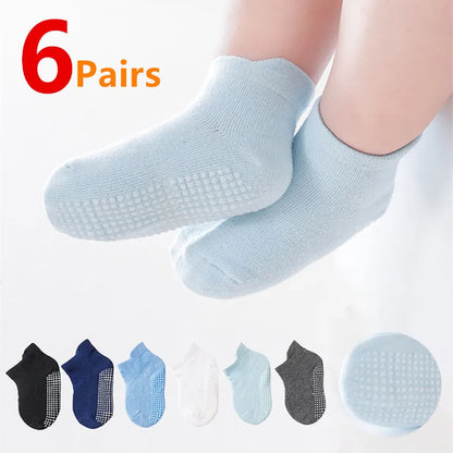 6Pairs Cotton Anti-Slip Socks