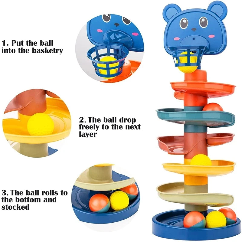 Montessori Baby Rolling Ball Tower