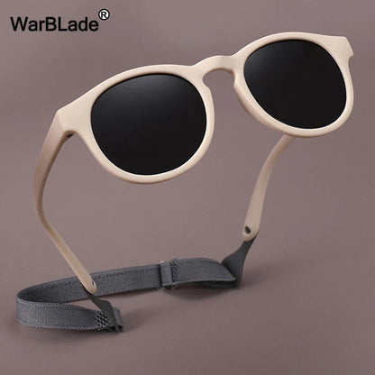 WarBlade Small Round Polarized Kids Sunglasses Silicone Flexible Safety Children Glasses 0-3 Years Boys Girls Baby Eyewear UV400