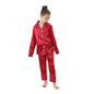 New Children Silk Satin Pyjamas Set Baby Sleepwear Pijama Solid color Pajamas Suit Boys Girls Sleep Set Autumn Kids Loungewear