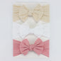 3Pcs/Lot Knit Baby Headband Bow Newborn Elastic Soft Nylon Headbands For Baby Girl Turban Infant Hair Accessories Kids Headwear