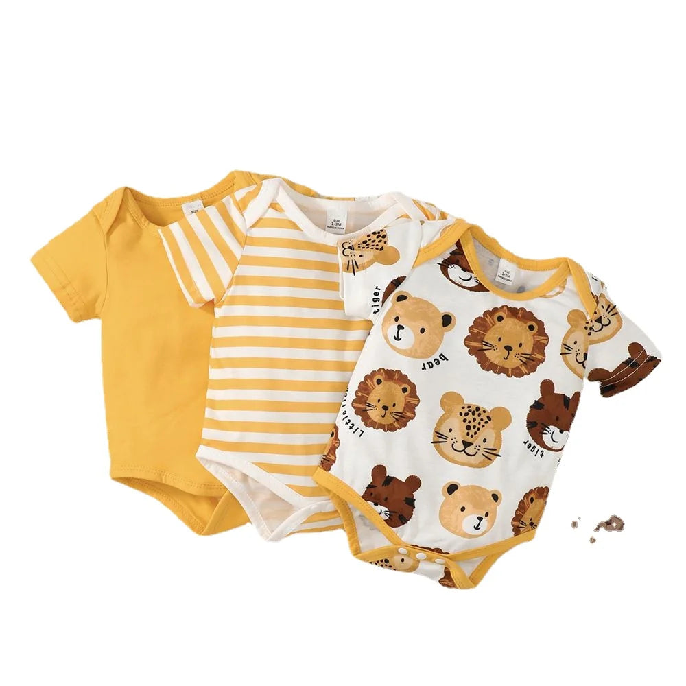 Tiny Tails Trio: Animal Adventure Onesies 1-18 Months