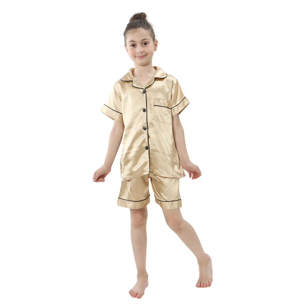 Kids Satin Silk Pajama Sets