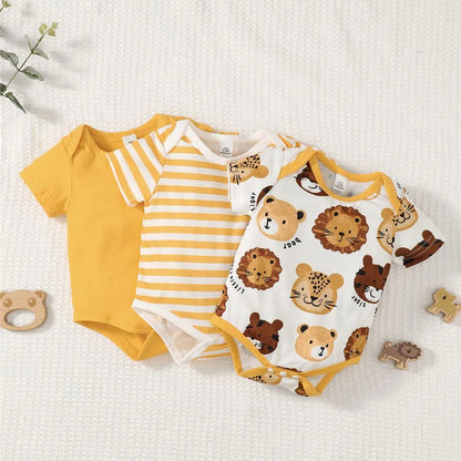 Tiny Tails Trio: Animal Adventure Onesies 1-18 Months