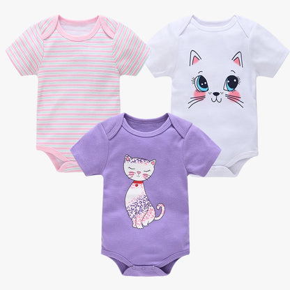 Baby Girls Clothes 3 6 pcs/lot pour nouveaux Cotton Short Sleeve Girl Bodysuit 0-12 Months Newborn Boys Clothing Toddler