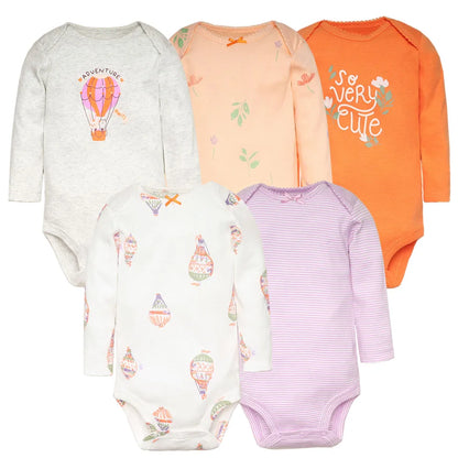 3-5 PCS/LOT Soft Cotton Baby Bodysuits Long Sleeve Newborn Baby Clothing Set Christmas Baby Girls Boys Clothes Infant Jumpsuit