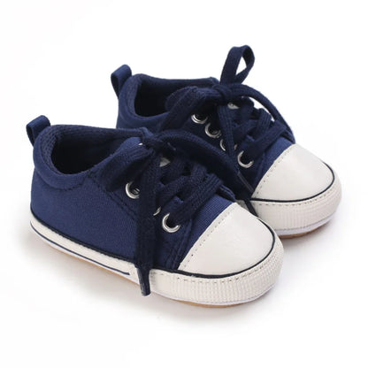 Meckior Baby Sneakers Baby Boys Girls Canvas Shoes Non-slip Rubber Sole Comfortable Soft Unisex Baby Basketball Shoes 0-18M