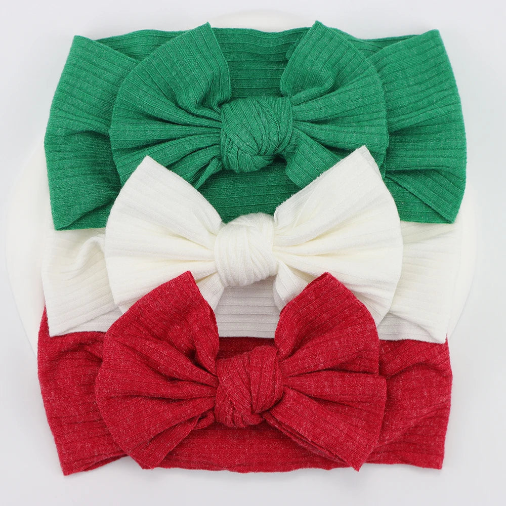 3Pcs/Lot Knit Baby Headband Bow Newborn Elastic Soft Nylon Headbands For Baby Girl Turban Infant Hair Accessories Kids Headwear