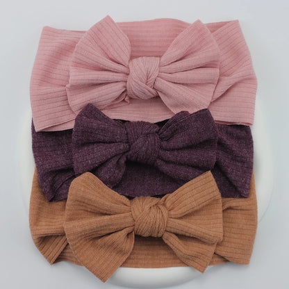 3Pcs/Lot Knit Baby Headband Bow Newborn Elastic Soft Nylon Headbands For Baby Girl Turban Infant Hair Accessories Kids Headwear