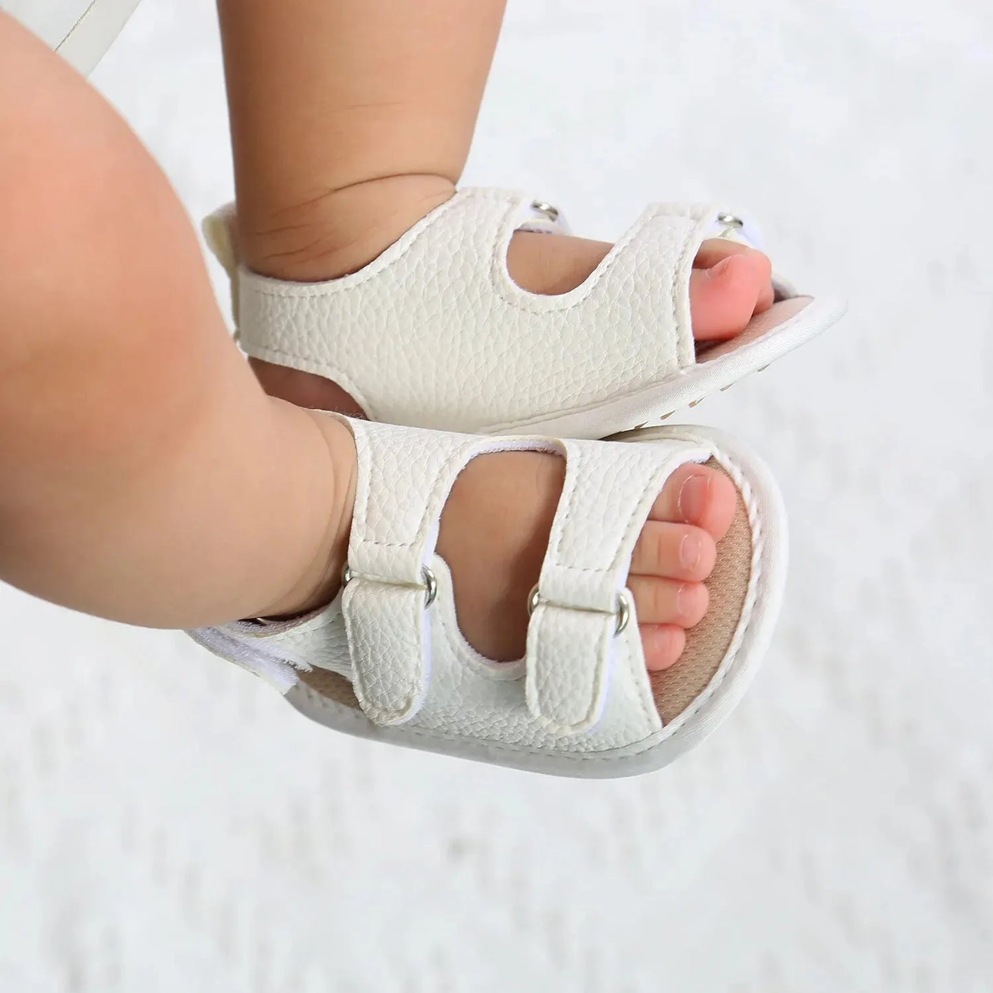 Meckior Summer Baby Sandals Baby Shoes PU Leather Rubber Bottom Sole Anti-Slip Infant First Walker Baby Boy Girl Sandals 0-18M