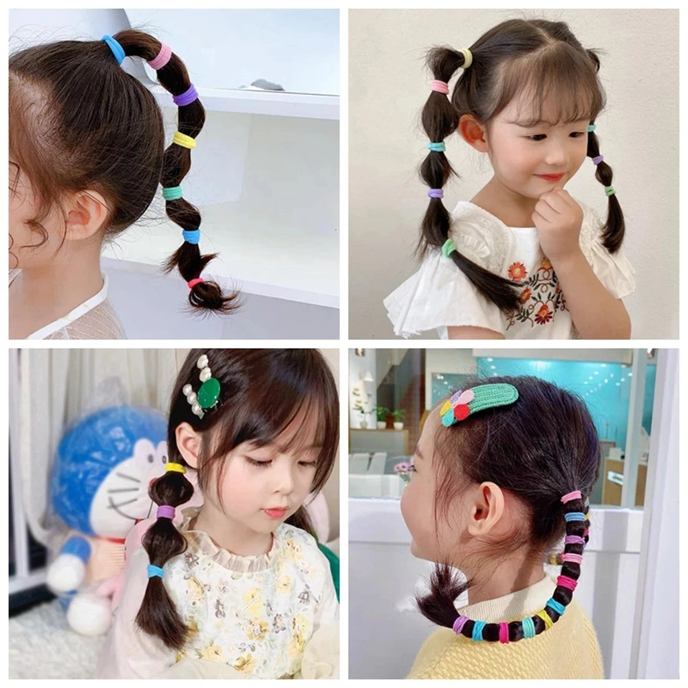 20/50pcs Kids Elastic Hair Bands Girls Sweets Scrunchie Rubber Band for Children Hair Ties Clips Headband Baby Hair Accessories