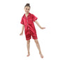 New Children Silk Satin Pyjamas Set Baby Sleepwear Pijama Solid color Pajamas Suit Boys Girls Sleep Set Autumn Kids Loungewear