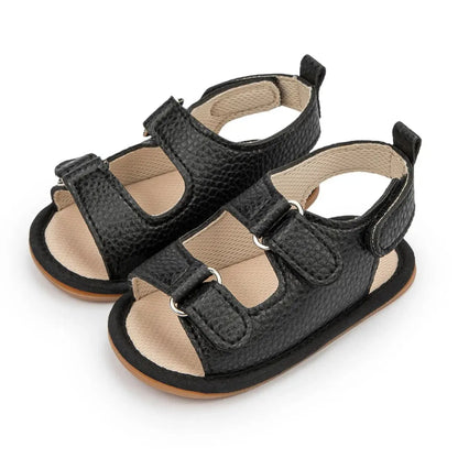 Meckior Summer Baby Sandals Baby Shoes PU Leather Rubber Bottom Sole Anti-Slip Infant First Walker Baby Boy Girl Sandals 0-18M