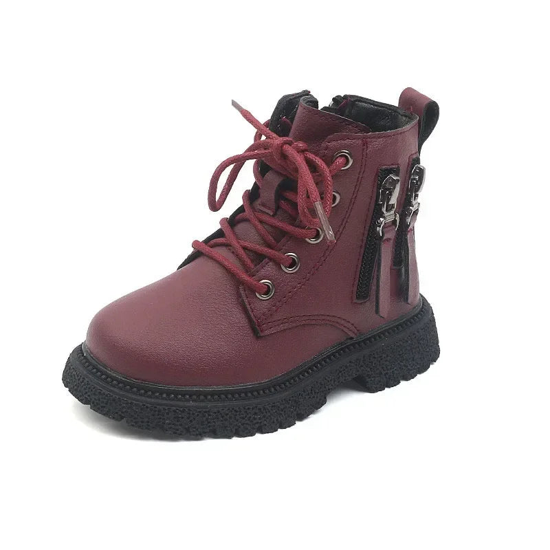 2024 Spring Autumn Winter Ankle Boots Light Girl Platform Shoes Burgundy Beige Black Boys Short Boots Super Cozy Shoes