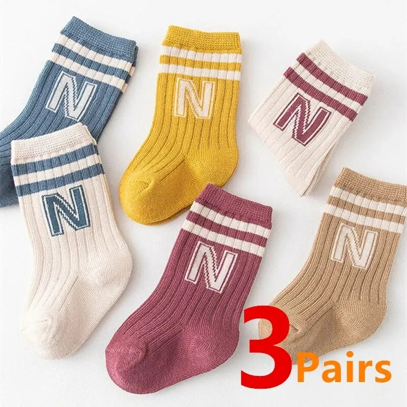 3 Pairs Baby Letter Socks