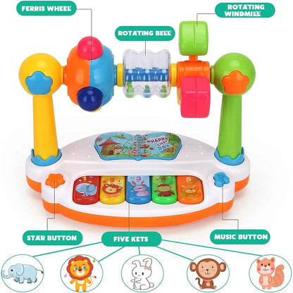 Baby Rotating Piano Keyboard with Light Sound