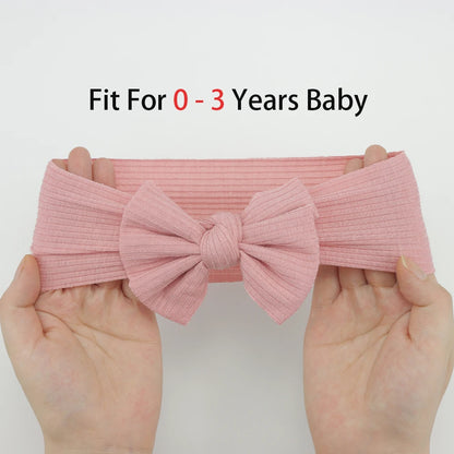 3Pcs/Lot Knit Baby Headband Bow Newborn Elastic Soft Nylon Headbands For Baby Girl Turban Infant Hair Accessories Kids Headwear