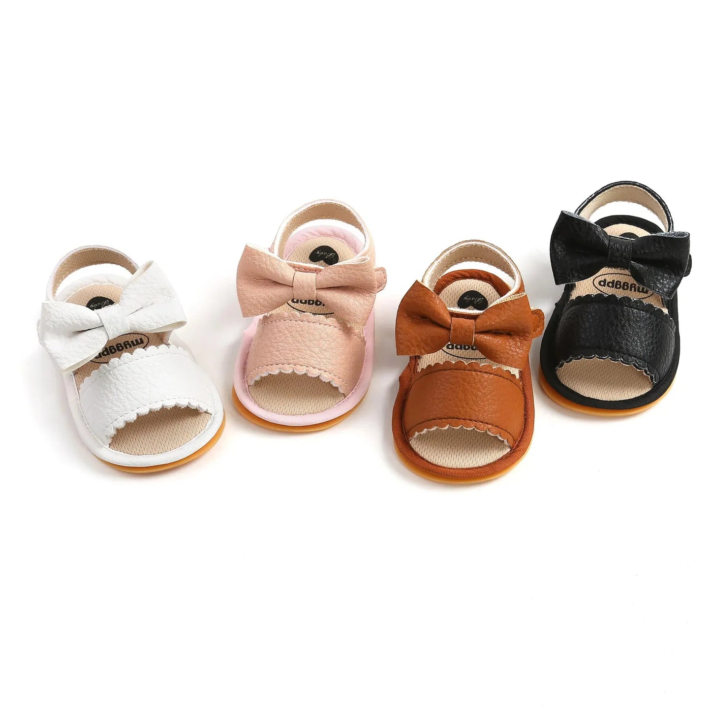 Meckior Summer Baby Shoes Toddler Flats Baby Sandals Soft Rubber Sole Anti-Slip Bowknot Crib First Walker Baby Boys Girls Shoes