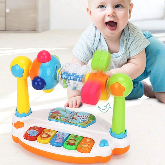 Baby Rotating Piano Keyboard with Light Sound