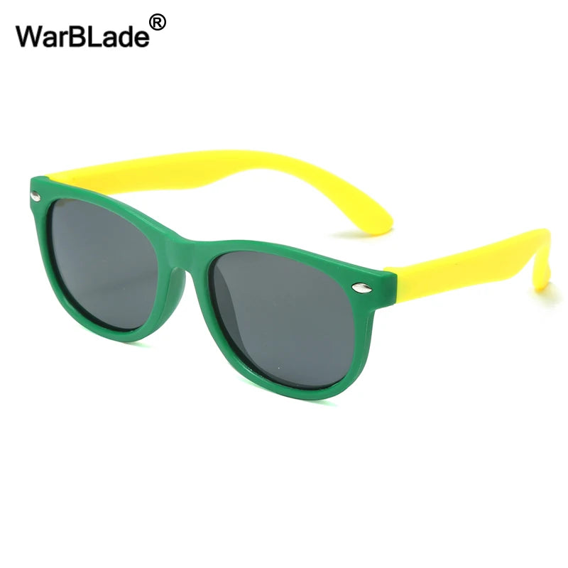 WarBlade Round Polarized Kids Sunglasses Silicone Flexible Safety Children Sun Glasses Fashion Boys Girls Shades Eyewear UV400