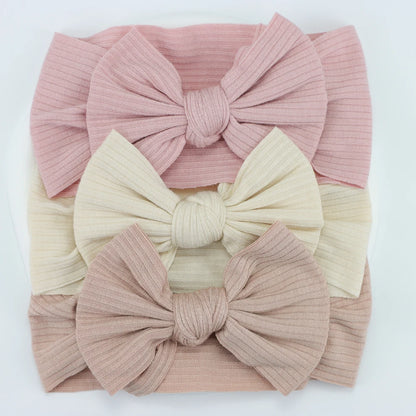 3Pcs/Lot Knit Baby Headband Bow Newborn Elastic Soft Nylon Headbands For Baby Girl Turban Infant Hair Accessories Kids Headwear