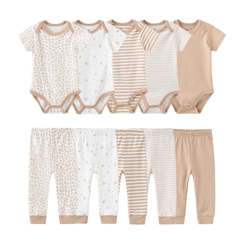 Solid Bodysuits+Pants Sets