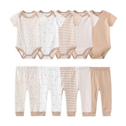 Solid Bodysuits+Pants Sets