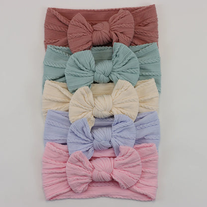 5Pcs Baby Bows Headbands Lot Elastic Knit Newborn Baby Girl Headband Set Children Turban Kids Hair Bands Baby Hair Accessories