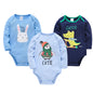 Baby Bodysuit 3 PCS Long Sleeve 100% Cotton