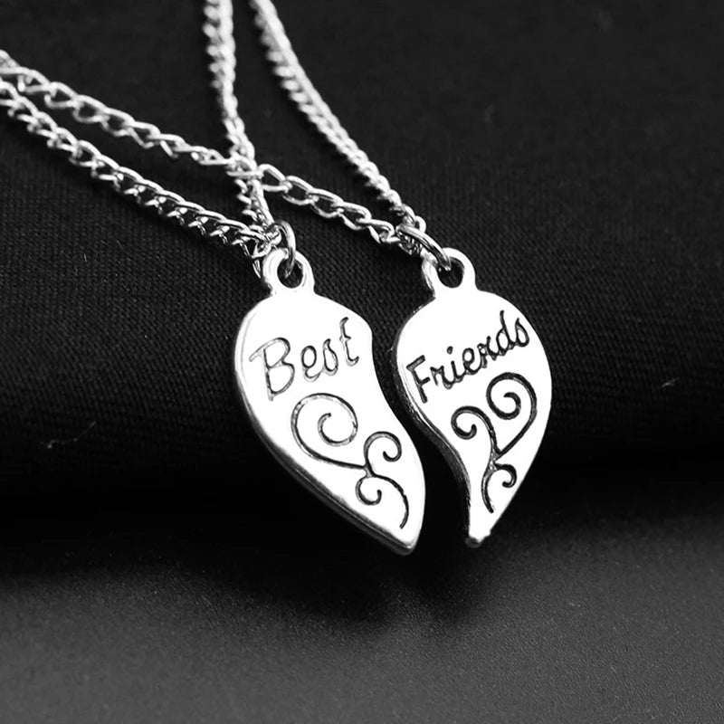 2pcs Antique Silver-plated Necklace Fashionable Mother Beautiful Daughter Combination For Love Parent Child Style Jewelry