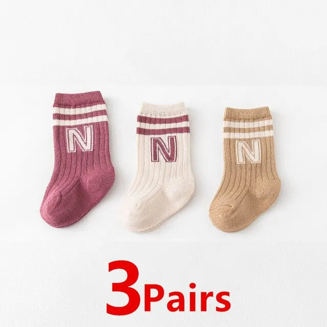 3 Pairs Baby Letter Socks