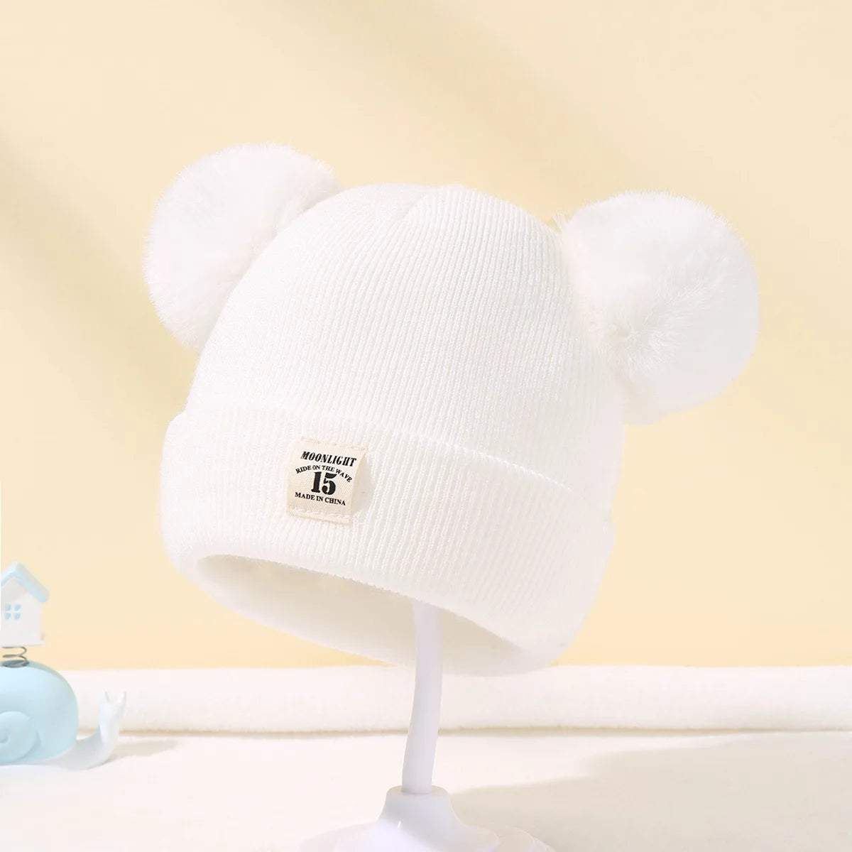 Baby Warm Knitted Hats With Pom