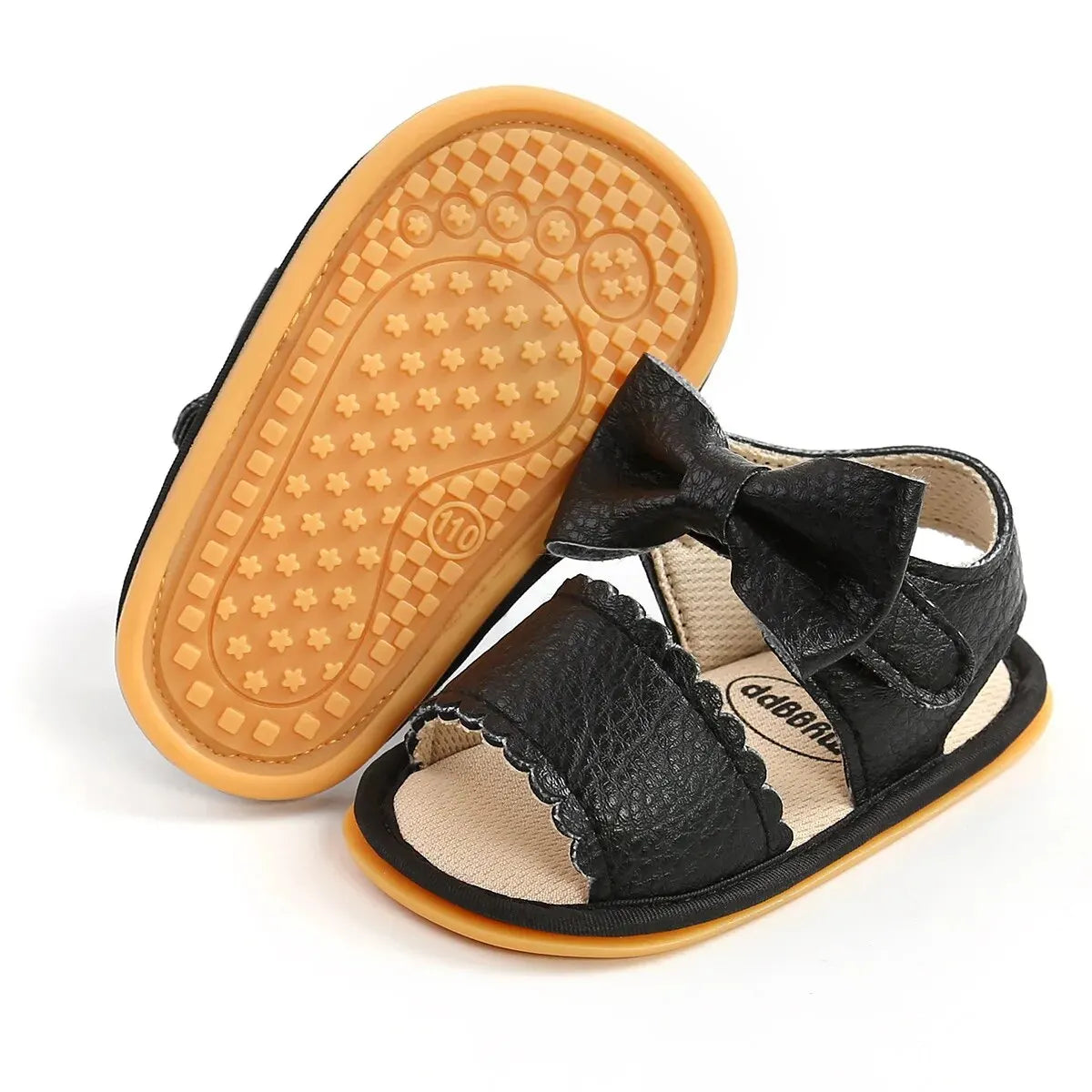 Meckior Summer Baby Shoes Toddler Flats Baby Sandals Soft Rubber Sole Anti-Slip Bowknot Crib First Walker Baby Boys Girls Shoes