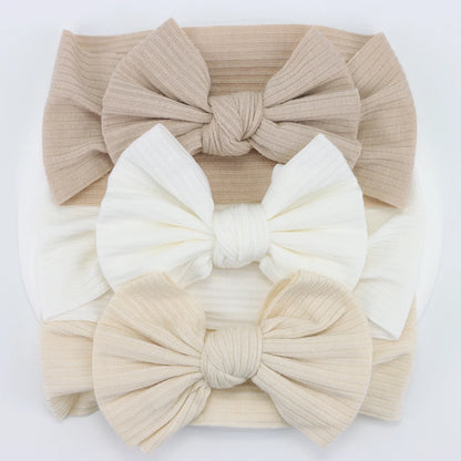 3Pcs/Lot Knit Baby Headband Bow Newborn Elastic Soft Nylon Headbands For Baby Girl Turban Infant Hair Accessories Kids Headwear