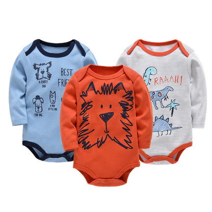 Baby Bodysuit 3 PCS Long Sleeve 100% Cotton