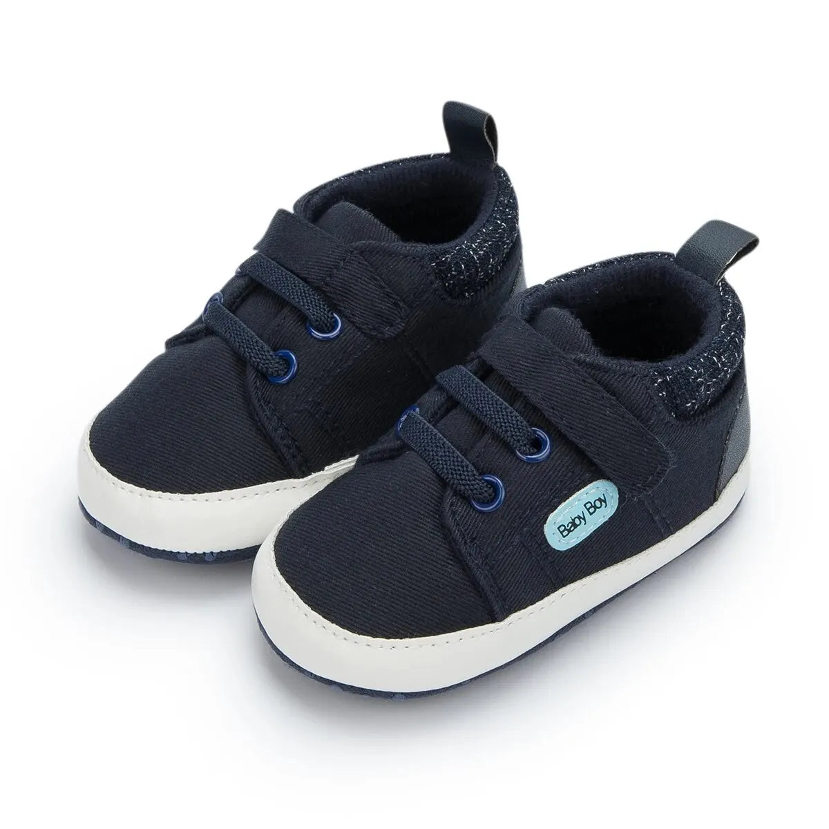 Meckior Baby Casual Canvas Sneakers High Gang Sports Baby Boys Girls Shoes Anti-slip Soft Sole First Walkers Crib Casual Shoes