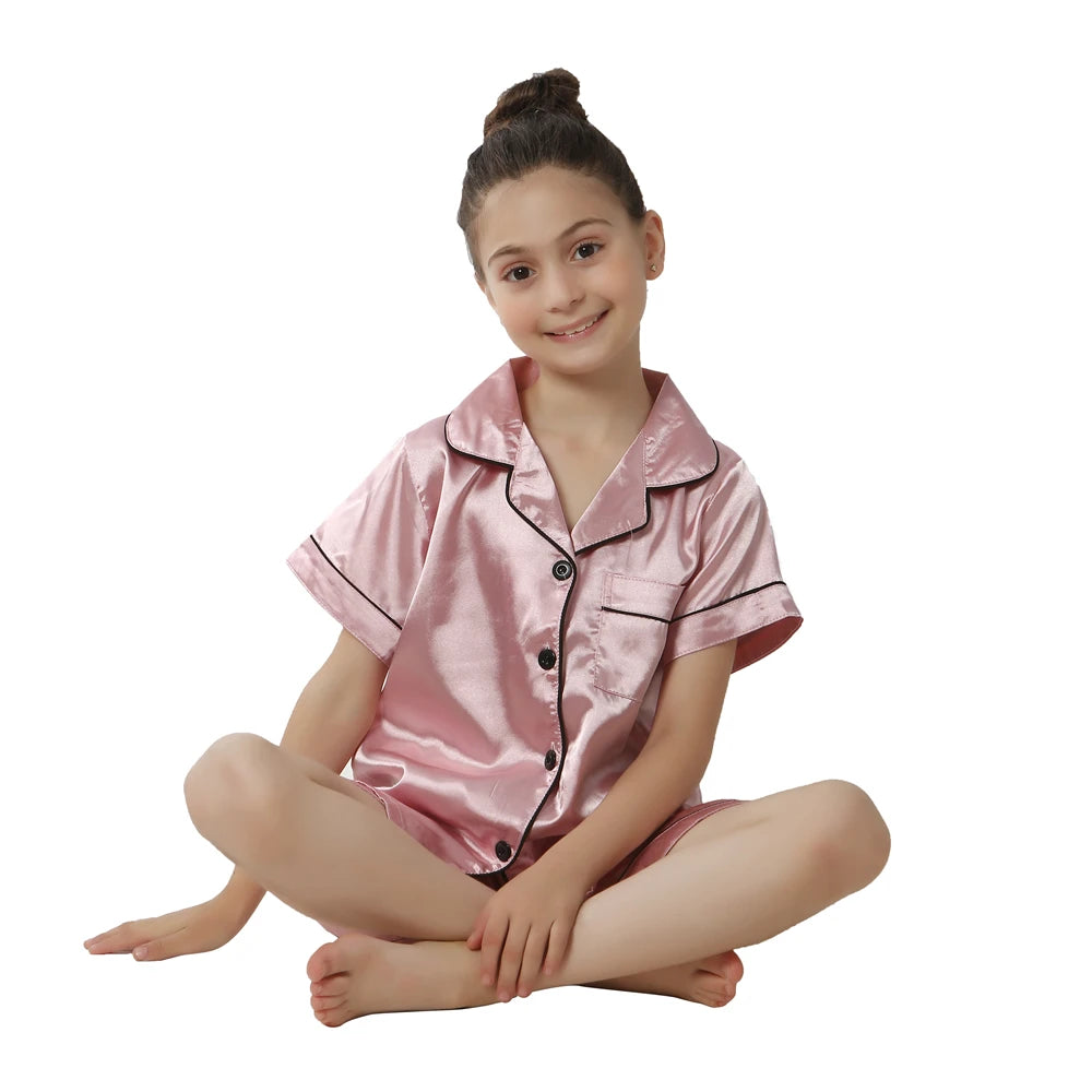 Kids Satin Silk Pajama Sets