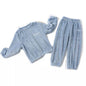 Coral Velvet Super Soft Pajamas Sets for Kids Boys Girls Long Sleeves Pants Lazy Children Sleepwear Sets Solid Nightwear Suits