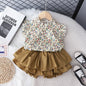 Girls' Suit Summer 2024 New Children's Summer Dress Baby Girl Fashionable Children's Top+Skirt Two-Piece Set