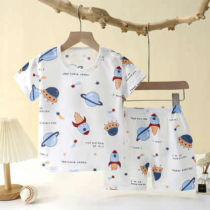 New Summer Children Home Clothing Pajamas Baby Underwear Set Thin Section Kids Clothes Boys Girls Two-piece Clothe Set