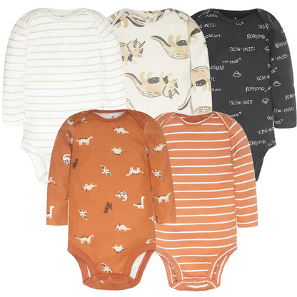 3-5 PCS/LOT Soft Cotton Baby Bodysuits Long Sleeve Newborn Baby Clothing Set Christmas Baby Girls Boys Clothes Infant Jumpsuit